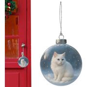 Christmas Ornaments Balls - 3D Cat Ball Holiday Pendants - Hangable Christmas Ornament | for Living Room Bedroom Study Office Wall Mantel Staircase Window Sill Front Door Garden Backyard Wreath
