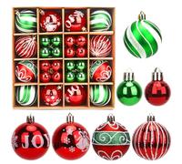 Christmas Ornaments Balls, 44 Pcs Christmas Balls Including 12Pcs 6cm/2.36inch & 32Pcs 3cm/1.18inch, Christmas Tree Decorations Hanging for Holiday Wedding Party Decoration