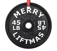 Christmas Ornaments Barbell Weight Plate Fitness Lovers Ornament for Christmas Tree Decor Ceramic Personalized Christmas Ornaments 2022 Keepsake Christmas Decor Holiday 3 Inch