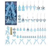 Christmas Ornaments Baubles Set - 45 Pieces Shatterproof Christmas Tree Ornaments Pendant Collection | Festive Christmas Decorations for Party, Engagement, Wedding, Event, Home, Holiday Party