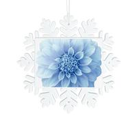 Christmas Ornaments Blue Dahlia Flower Printed Snowflakes Ornaments Christmas Tree Decorations Snowflake Pendant Hanging Ornament for Home