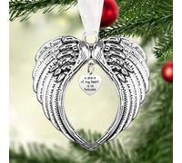 Christmas Ornaments Butterfly Pendant, Tree Decorations, Antique Silver Tone Butterfly Charms, Car Rearview Mirror Pendant, Keepsake for Family (Heaven)