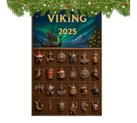 Christmas Ornaments - Calendar 2D Acrylic 24-Piece Runic Symbol Collection | Holiday Countdown Decoration Set Creative Historical Ornament Display for Birthday, Home, Office or School