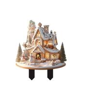 Christmas Ornaments Christmas Cookies Snow Acrylic Holiday Party Outdoor Garden Floor Decoration Beautification Props(Khaki, 30cm)