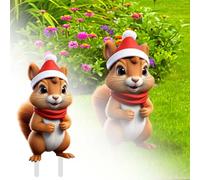 Christmas Ornaments Christmas Cute Cartoon Squirrel Ground Stake Insert Art Garden Decoration Colorful Outdoor Decoration For Yard For N(A, 30cm)