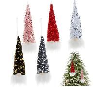 Christmas Ornaments, Christmas Gonks with Light 5PCS Hanging Shiny Gnome Ornaments Plush Santa Elf Swedish Dolls with Hanging Rope for Tree Decorations Holiday with Batterry