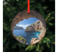 Christmas Ornaments Christmas Tree Glass Hanging Round Glass Ornaments Arch in Mallorca Spain Hanging Ornaments Christmas Hanging Decorations Craft Pendant for Christmas Tree Holiday