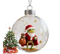 Christmas Ornaments - Clear Acrylic Frog Decoration | Frog Ornaments for Christmas Tree | Cute 2D Flat Hanging Ball | Festive Stocking Filler Ideal For The Wall