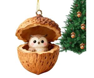 Christmas Ornaments - Colourful Acrylic Suncatcher, Animal Christmas Ornaments | 2D Acrylic Animal Walnut Decoration | Christmas Tree Decorations | For the Wall Window of a Winter Party Indoor Holiday