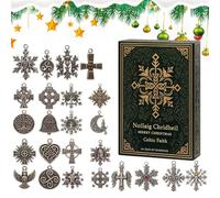 Christmas Ornaments Countdown Calendar | 2D Flat Mindfulness 24-Day - Count Down to Christmas Celtic Ornaments - for Window Wall Tree Door Mantel Teens Kids Collectors