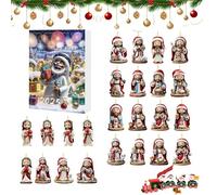 Christmas Ornaments Countdown Calendar - Count Down to Christmas 24-Pendant Jesus Calendar - Acrylic Keepsake, Cute Scene Props for Kids Students Teens Adults Backpack