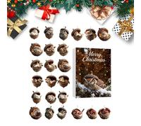 Christmas Ornaments Countdown Calendar - Flat Collectible Keepsake,Acorn Ornaments Advent Countdown Calendar - for Tree Window Wall Door Mantel Family Friends Adults Children Kids