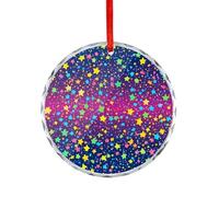 Christmas Ornaments Dark Night Stars Xmas Ornament Engagement Ceramic Hanging Unique For Wedding Home Office 7.3Cm