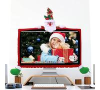 Christmas Ornaments - Decorations 1 Pack TV Monitor Border Cover Elastic Laptop Computer Cover For Xmas Home Office Computer Decoration Xmas Gift