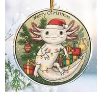 Christmas Ornaments Decorations - 3.6 in Acrylic - Gag Nasty Naughty Gifts - White Elephant - Stocking Stuffers (Axolotl Merry Christmas 1 - Axolotl Lover Cute Sea Animal Lover Gifts for Women)