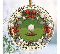 Christmas Ornaments Decorations - 3.6 in Acrylic - Gag Nasty Naughty Gifts - White Elephant - Stocking Stuffers (All I Want for Christmas is a Hole-in-one 2 - Golf Lover Gifts Ideas)