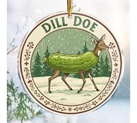 Christmas Ornaments Decorations - 3.6 in Acrylic - Gag Nasty Naughty Gifts - White Elephant - Stocking Stuffers (Dill doe 3 - Funny Adult Humor Inappropriate Pickle Women)