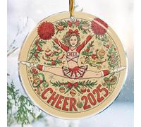Christmas Ornaments Decorations - 3.6 in Acrylic - Gag Nasty Naughty Gifts - White Elephant - Stocking Stuffers (Cheer Leader 5-2025 Cheerleader Gifts for Girls Women, Senior Night)