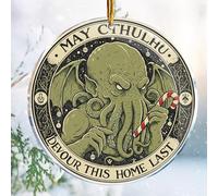 Christmas Ornaments Decorations - 3.6 in Acrylic Two Sided Printing (May Cthulhu Devour This Home Last 1 - Cosmic Horror H. P. Lovecraft Gifts Ideas)