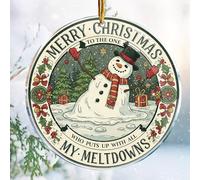 Christmas Ornaments Decorations - 3.6 in Acrylic Two Sided Printing (Merry Christmas to The One Who Puts Up with All My Meltdowns 3 - Snowman Friends Ideas)