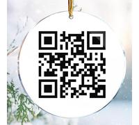 Christmas Ornaments Decorations - 3.6 in Acrylic Two Sided Printing (Rick Roll Meme - QR Code Meme - Never Gonna Give You Up - Hilarious Adult Naughty Funny Friend