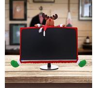 Christmas Ornaments Decorations Pack - Monitor Border Cover for TV and Laptop - Elastic Computer Cover for Home Office Decoration - Xmas Gift