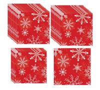 Christmas Ornaments Decorative 25 Pieces White Snowflake Napkins Paper Towels Winter Snowflake Party Tableware Supplies Birthday Party Tableware for Adults