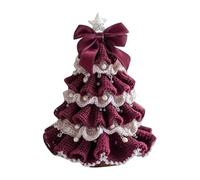 Christmas Ornaments DIY Crochet Holiday Bow Pearl Ornament Handmade Craft Kit for Beginners Party Activity Festive Desktop Decoration