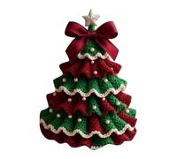 Christmas Ornaments DIY Crochet Holiday Bow Pearl Ornament Handmade Craft Kit for Beginners Party Activity Festive Desktop Decoration