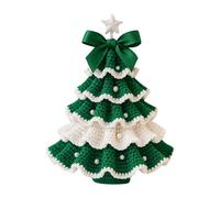 Christmas Ornaments DIY Crochet Holiday Bow Pearl Ornament Handmade Craft Kit for Beginners Party Activity Festive Desktop Decoration