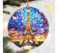 Christmas Ornaments, Dodosky 2.8in Ceramic Hanging Ornament, Xmas Decor, Christmas Tree Ornaments, Xmas Decorations for Tree, Holiday Ornament, Gift Ideas, Gifts for Women Men Friends - Eiffel Tower