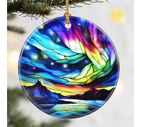 Christmas Ornaments, Dodosky 2.8in Ceramic Ornament, Xmas Decor, Christmas Tree Ornaments, Xmas Decorations for Tree, Holiday Ornament, Gift Ideas, Gifts for Women Men Mom Grandma - Aurora Borealis