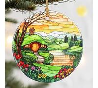 Christmas Ornaments, Dodosky 2.8in Ceramic The Shire Ornament, Xmas Decor, Christmas Tree Ornaments, Xmas Decorations for Tree, Holiday Ornament, Hobbit House Decor, Gifts for Women, Nature Lovers