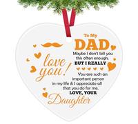 Christmas Ornaments for Dad Dad Ornament from Daughter Father Gifts for Fathers Day Birthday Dad and Daughter Christmas Ornament Family Christmas Tree Ornament Wedding Graduation Gifts To My Dad Gifts