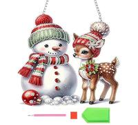 Christmas Ornaments for Rhinestone Painting, 2D Acrylic Craft Set, Decorative Christmas Decoration, for Art, Hobbyists, Festival, Planner, Front Door, Office, Christmas Wreath, Stairs, Window