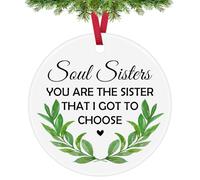 Christmas Ornaments for Soul Sister Best Friends Sisters Gifts from Sister Friendship Gifts for Women Gifts for Birthday Christmas Ceramic Ornament Wedding Gifts for Sister in Law Step Sister