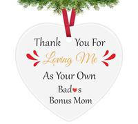 Christmas Ornaments for Step Mom Bonus Mom Appreciation Gifts Thank You Gifts for Mother in Law Step Mother Birthday from Step Daughter Son Ceramic Ornament for Stepmom