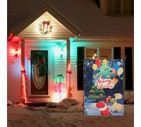 Christmas Ornaments for The Home Christmas Garden Flag Vertical Double Sided Merry Yard Outdoor Decor Hanging Pendant for Decorations Festive Holiday Home Birthday Party