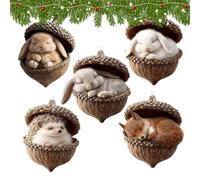 Christmas Ornaments for Tree | 2D Acrylic Flat Festive Decoration | Cute Animal Ornaments,for Indoor Outdoor Window Shelf Table Living Room Holiday Home Wall Holiday