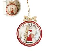 Christmas Ornaments For Trees, Wooden Christmas Decorations Hanging | Rustic Hollow Santa Snowman Gnome for Tree Winter,Hanging Wood Ornaments for Winter Holiday Indoor Decor, Xmas Tree Decor