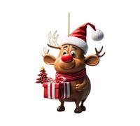 Christmas Ornaments Funny Reindeer Cute Novelty Christmas Decoration Cartoon Acrylic Tree Decoration Home Decor Xmas Tree Hanging Decor Novelty Baubles For Xmas Party Holiday Home