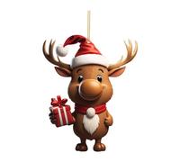 Christmas Ornaments Funny Reindeer Cute Novelty Christmas Decoration Cartoon Acrylic Tree Decoration Home Decor Xmas Tree Hanging Decor Novelty Baubles For Xmas Party Holiday Home