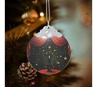 Christmas Ornaments Glass Decorative Hanging Ornament for Christmas Tree Round Ornament Magic Show Funny 2025 Ornaments with Ropes Xmas Tree Pendant Keepsake Crafts Gift