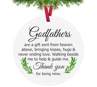 Christmas Ornaments Godfathers Ornaments from Goddaughter Godson Birthday Christmas Baptism Keepsake Hanging Ornament Gifts for Fathers Day Thank You Gifts for Godfather