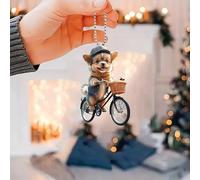 Christmas Ornaments Hanging Christmas Tree Decorations Acrylic 2D Plane Dachshund Dog Small Christmas Ornaments for the Home (C)