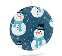Christmas Ornaments Happy Snowman Xmas Pendant Double Sided Pendants For Holiday Collection Party