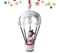 Christmas Ornaments, Hot Air Balloon Santa, 2.36x2.36in Portable Snowman Decor, Whimsical Holiday Decorations, Festive 3D Hanging Accents for Balcony, Staircase, Patio, Window, Front Door