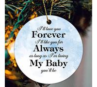 Christmas Ornaments I'Ll Love You Forever I'Ll Like You For Always As Long As I'M Living Christmas Ornament Engagement Ceramic Hanging Unique Ceramic Baubles For Office Wedding Home 7.3CM