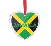 Christmas Ornaments Jamaican Flag Jamaica Ceramic Baubles Holiday Xmas Round Shape Hanging Engagement For Graduation Office Home 7.3Cm