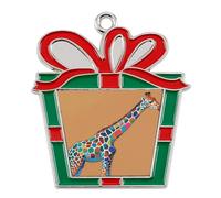 Christmas Ornaments Metal Xmas Tree Decor with 11.4 Inch Red String, Colorful Giraffe Ornament for Tree & Home Decor, Gift Idea, Trapezoid